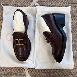 Chloe Marcie Embossed Loafer Pumps Sz 38.5